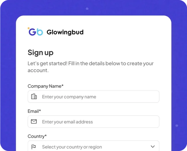 Sign up mockup